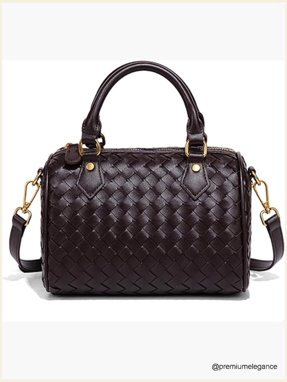 Woven Leather Satchel Bag Crossbody Top Handle Purse